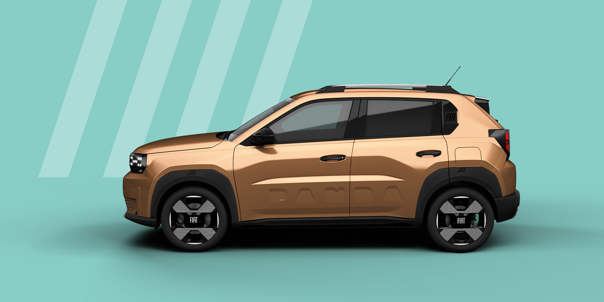 Produktbilde av en bronsefarget Fiat Grande Panda