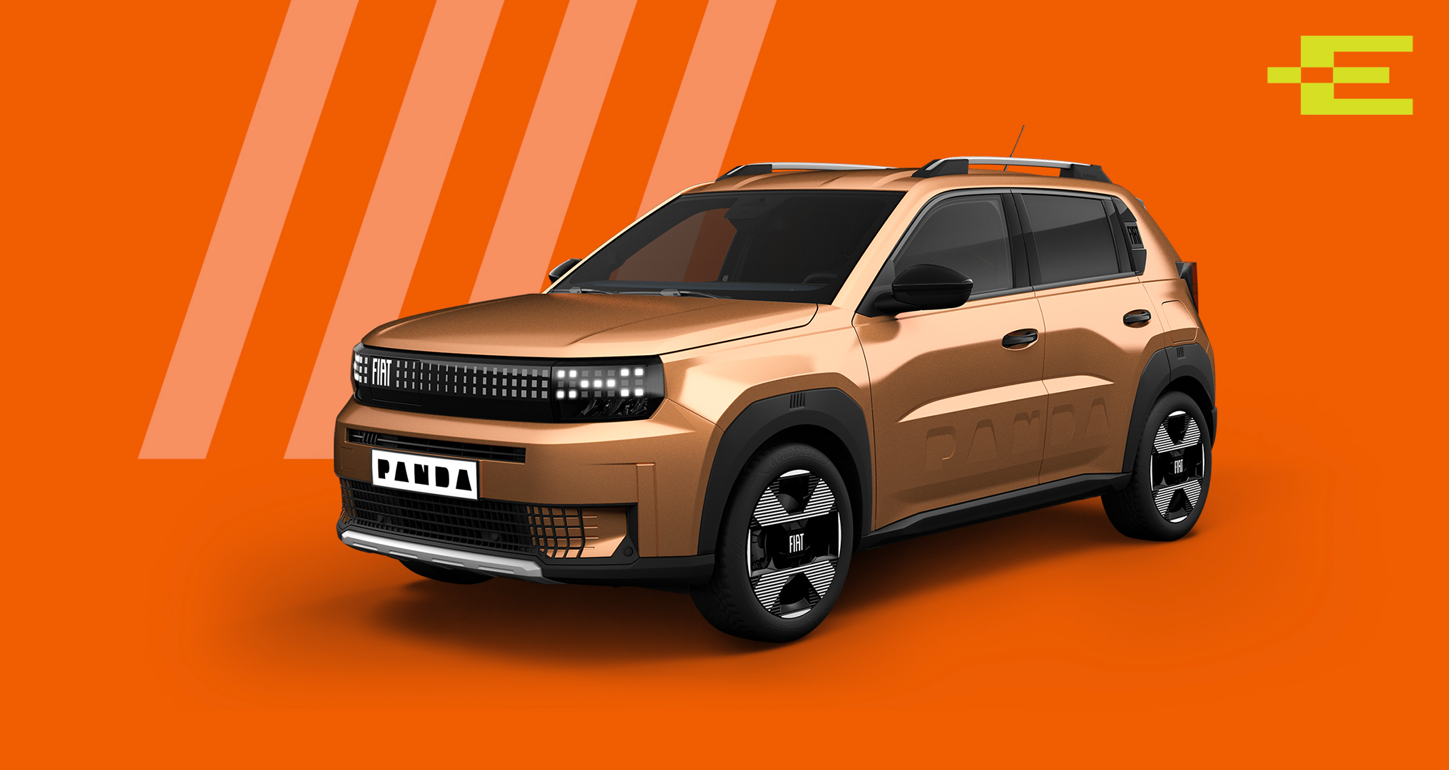 Produktbilde av en blågrønn Fiat Grande Panda