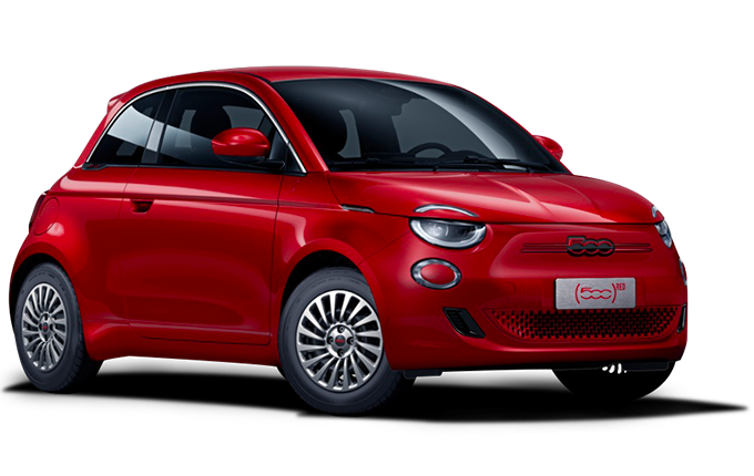 Produktbilde av en rød Fiat 500 